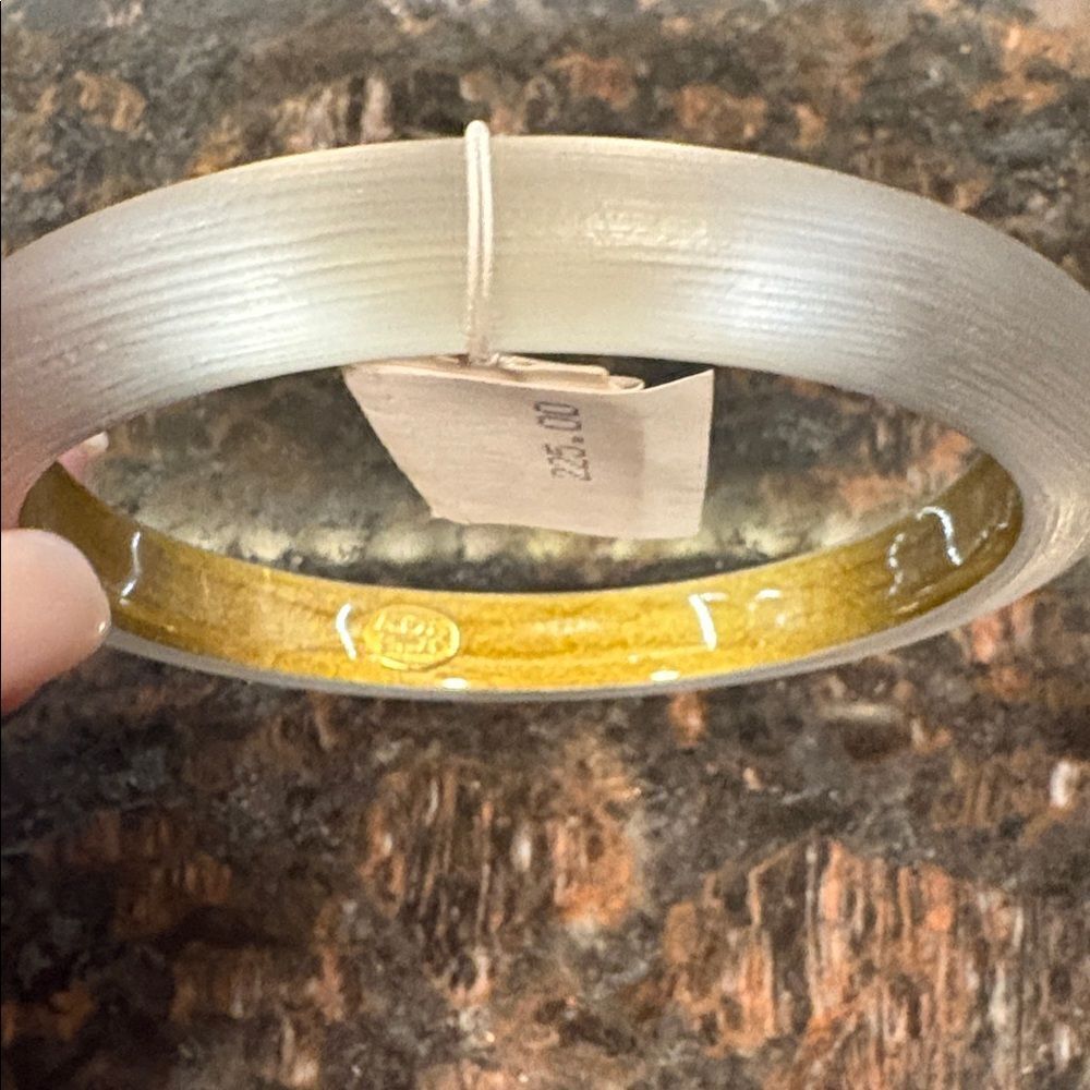 ALEXIS BITTAR Lucite Skinny Bangle Bracelet Assymettrical 8" $225